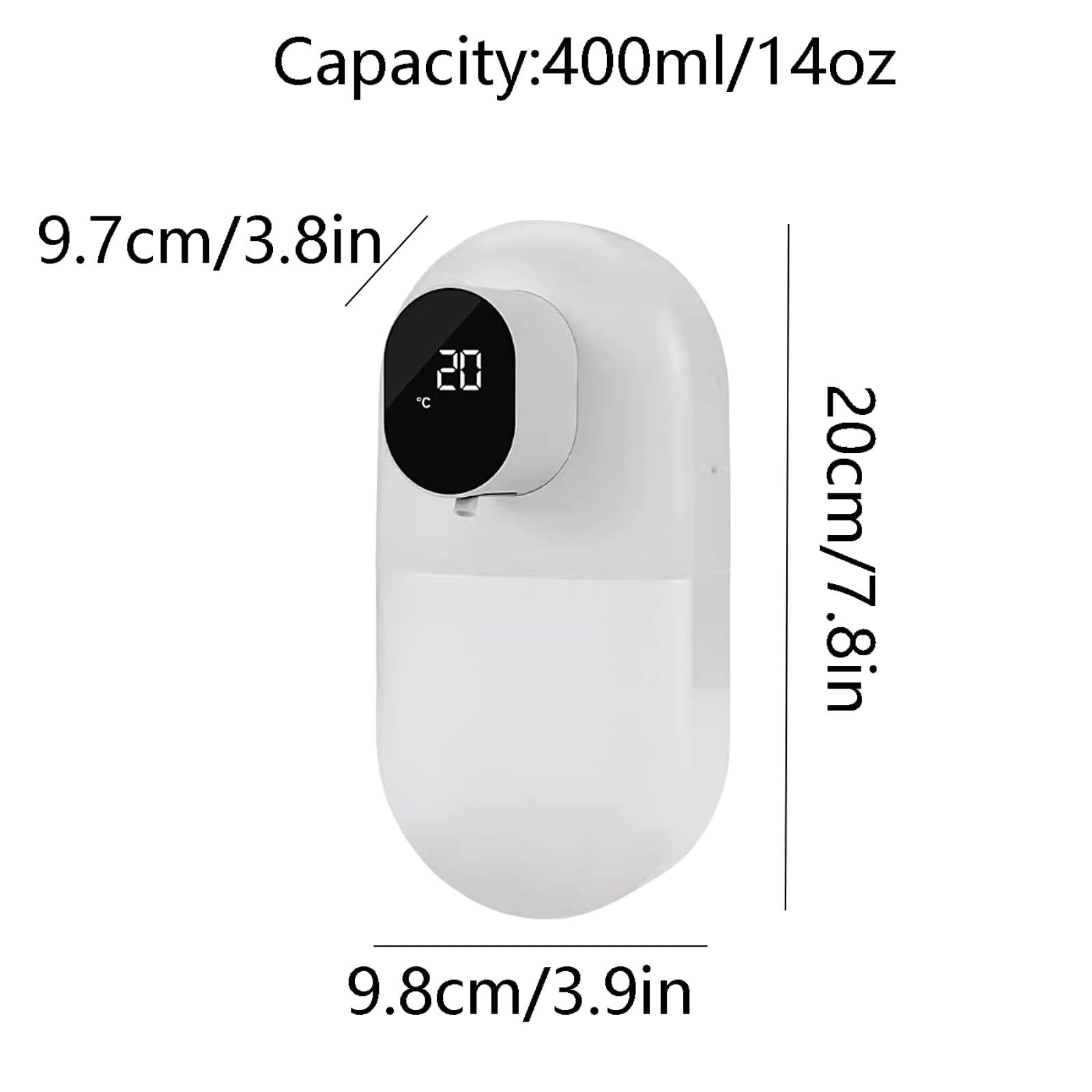Dispenser Sapone Ricaricabile Distributore di Sapone Lozione Bottiglia A Parete Dosatore Liquido(White,Foam Type)