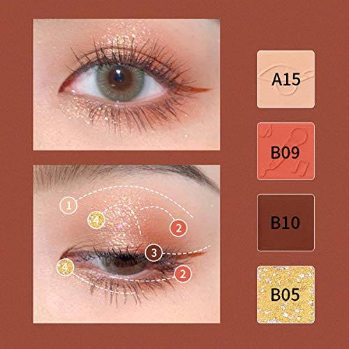 Serseul Colorful Eyeshadow 30 Colors Eye Shadow Palette Makeup Glitter Pearlescent Long Lasting Waterproof Golden Brown Daily Makeup Eyeshadow Palette #TOP6