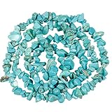 Se vende por 1 hebra, total de aproximadamente 220 – 240 cuentas en la bolsa, perlas irregulares, finamente pulidas y perforadas. Hecho de piedra semipreciosa (Howlita turquesa azul lago). Accesorios de cuentas para bricolaje, no se pueden llevar directamente como pulsera o collar.