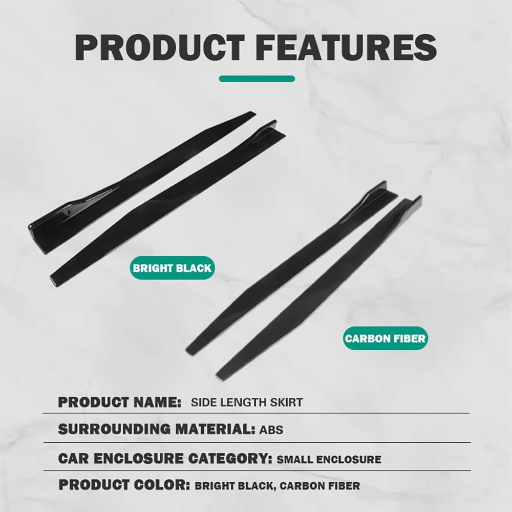 Minigonne Laterali Per Audi TT Roadster MK2 2007-2014 | Protezione Antigraffio Bright Black - Foto 5