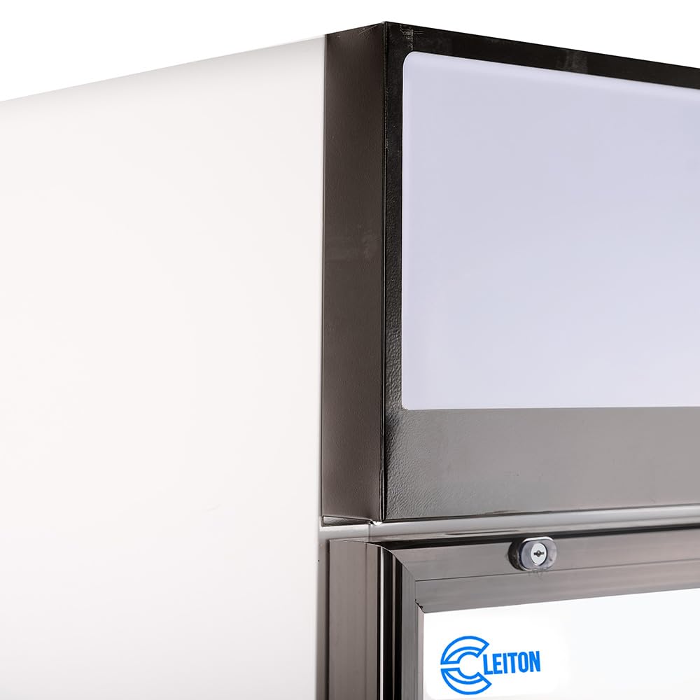 Cleiton® Armario Expositor Refrigerador 1 Puerta de Cristal 330 Litros Doble Cristal Templado Refrigeracion Ventilada Antivaho 600x620x2000 mm | Vitrina Expositora Refrigerada | Nevera Frio Bebidas