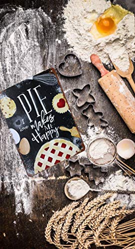 Sumik I Love Pie Makes Me Happy Retro Homemade Food Vintage Metal Tin Sign Wall Plaque Kitchen Home Decor, 12" X 8" Inches #TOP2
