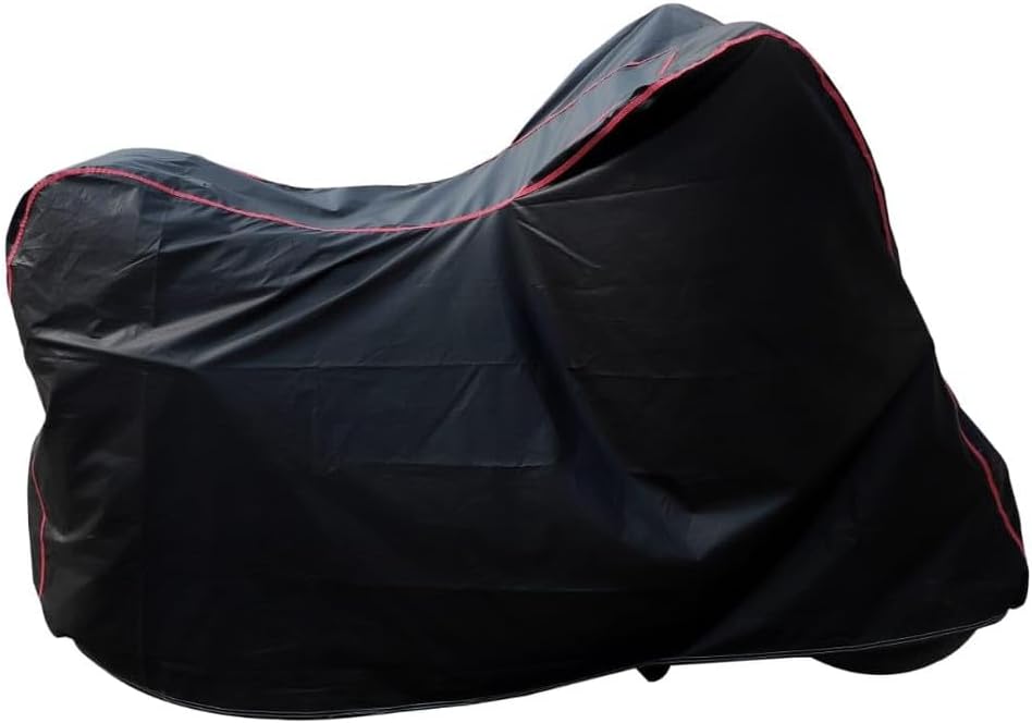 ABU SHEMA CAR WORLDWaterproof Scooty Cover for Yamaha Jog R Cover and with Free Bag, All Weather Proof Scooty Cover and Custom Fit Cover (Blue with Red Piping Style)
