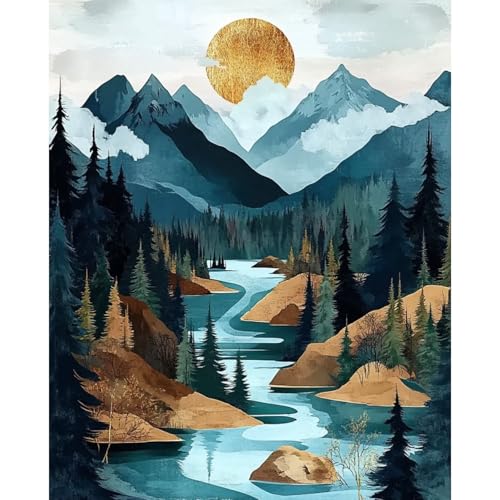Mountain Paint by Numbers Kit for Adults (16x20)