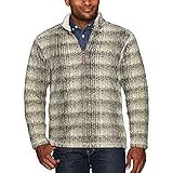 True Grit Men's Soft Melange Solid Blanket 1/4 Zip Pullover, Green Plaid, XXL