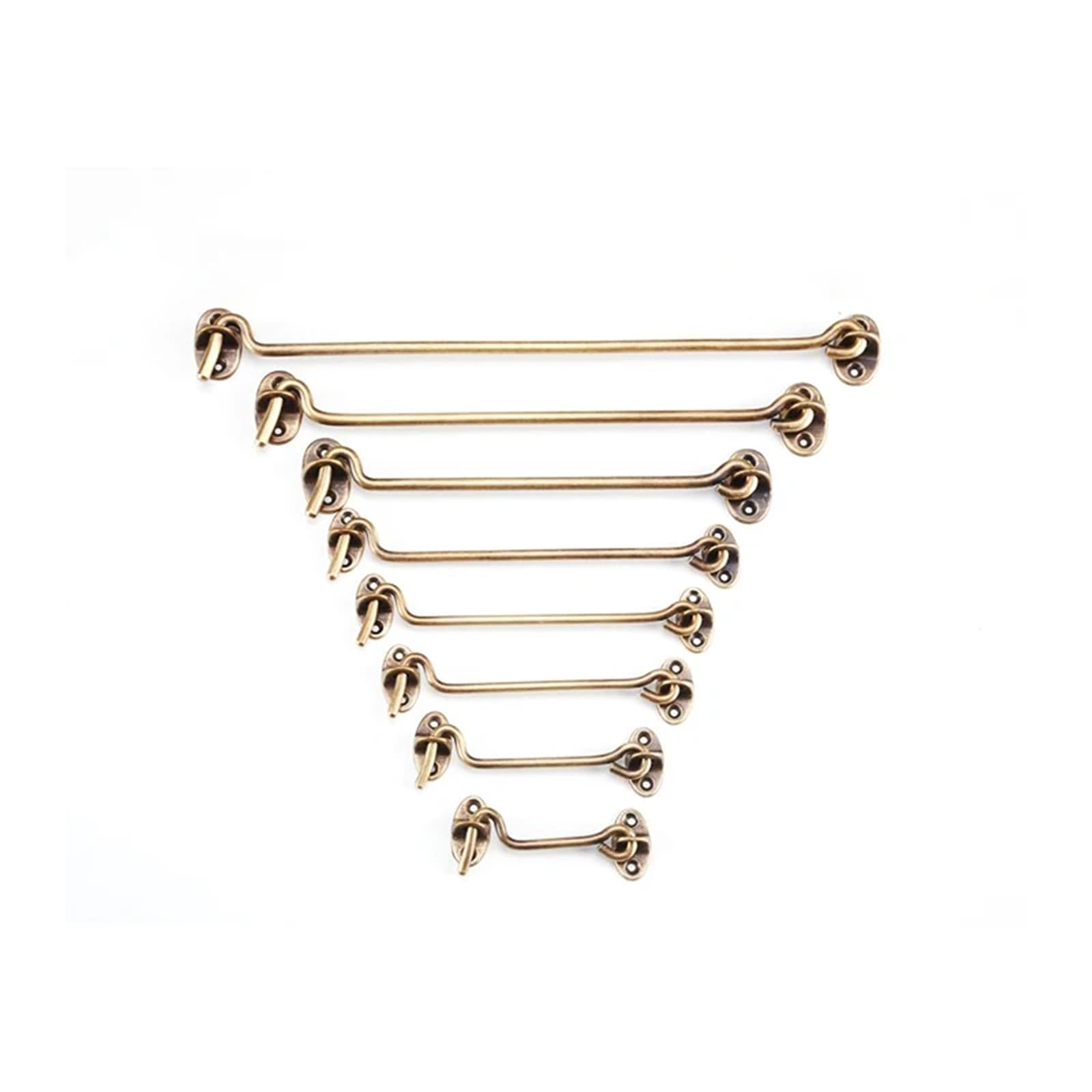 Zntihz One Color 2Pcs Bronze Wind Brace Cabin Hook Brass Eye Shed Gate Door Latch Silent Holder For Window Stay Catch Bolt Hasp For Wooden Doors,Windows(7.5Cm)