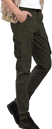 ETHANOL Mens Relaxed Cargo Pants for Work Casual | Relaxed fit, 6 big pockets, cargo work style, durable casual combat trousers for men, daily wear, outdoor, utility use