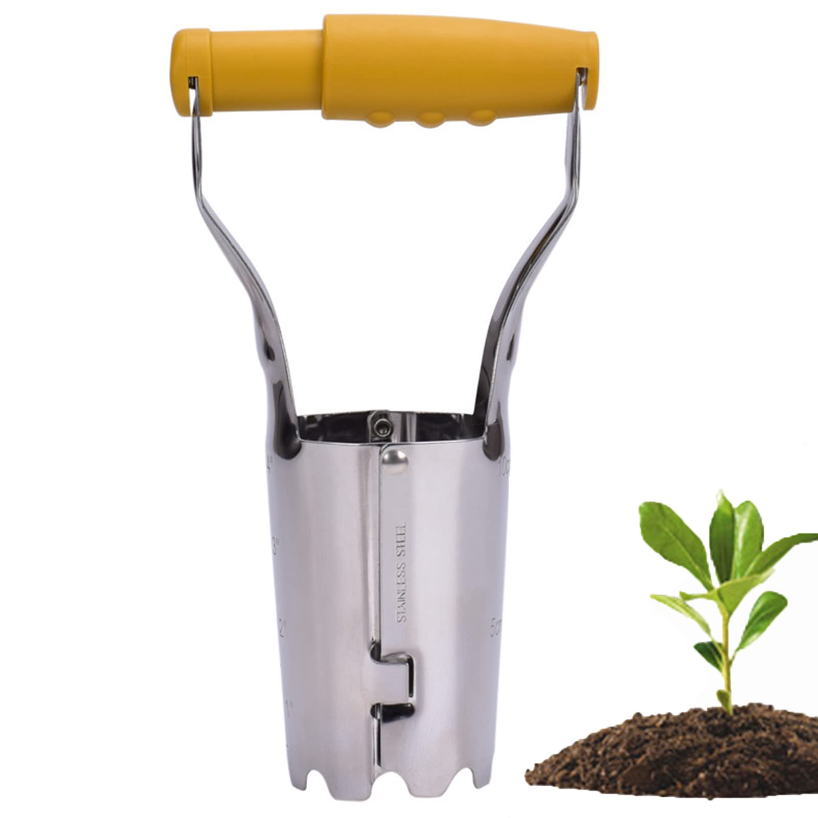 Set di fioriere for bulbi, Strumenti for fioriere di bulbi da giardino con segno di profondità Trapiantatore di bulbi Piantagione di rilascio automatico del terreno for scavare/riempire Foro for tulip