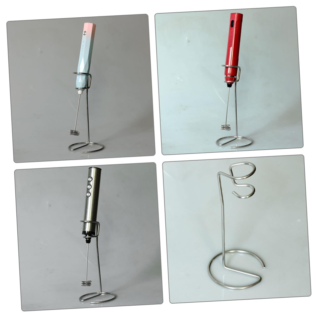 Soporte para Batidor Eléctrico de Leche y Huevos, Acero Inoxidable, Tamaño Compacto, Estable y Antideslizante, Uso en Cocina para Espumador de Leche y Batidora, Accesorio Práctico