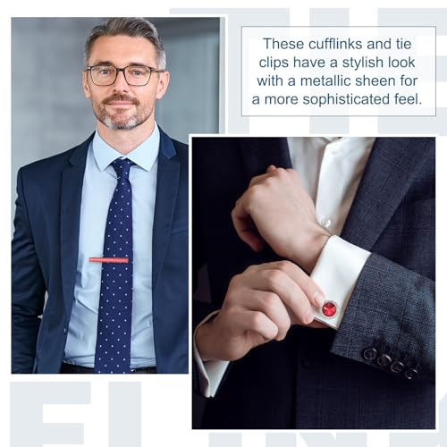 Set de Mancuernillas y Pin para Corbata con Cristales miniatura 4