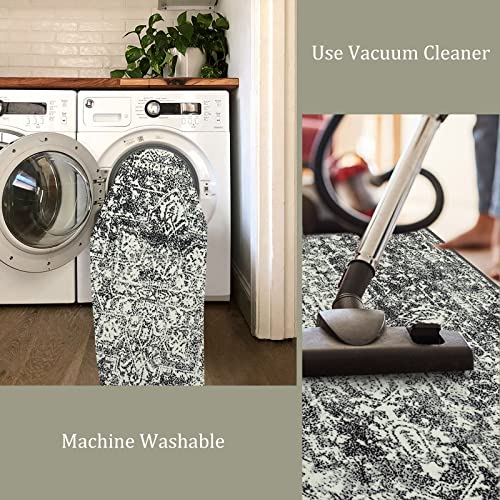 Morebes Vintage Runner Rug 2X6, Washable Hallway Rug Runner Non-Slip Traditional Bathroom Rug, Non-Shedding Medallion Kitchen Mat Soft Carpet Runner For Entry Foyer Laundry thumb #3