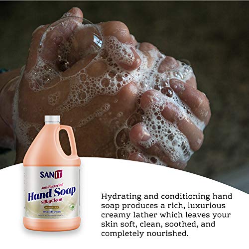 image for Sanit Silky Clean Antibacterial Liquid Hand Soap Refill - Advanced For