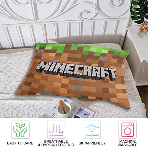 Rectangular Decorative Pillowcase Cover, Zippered Oblong Pillow Protector Sham, Mine_Craft Lumbar Waist Cushion Throw Pillow Cover for Sofa Couch Bed Chair Home Decor (No Pillow Insert) (20\'\' x 30\'\')