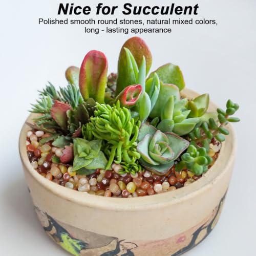 Image of Decorative River Pebbles for Vase Fillers Aquarium Potted Plant Landscaping | Ornamental Gravel Stones, Natural DIY Rocks for Resin Art, Home Garden & Fish Tank Decoration (Three Colors,10 Pounds)