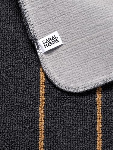 Image of SARAL Home Multiuse Combo Pack of 2Pc | Polyester Door Mat 45x60 & Runner Floor Mat 43x120| Anti-Skid | Modern Design