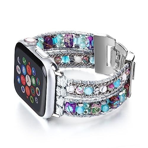 Bracelet Apple Watch bohème en cuir pour remplacer le silicone et sublimer votre style