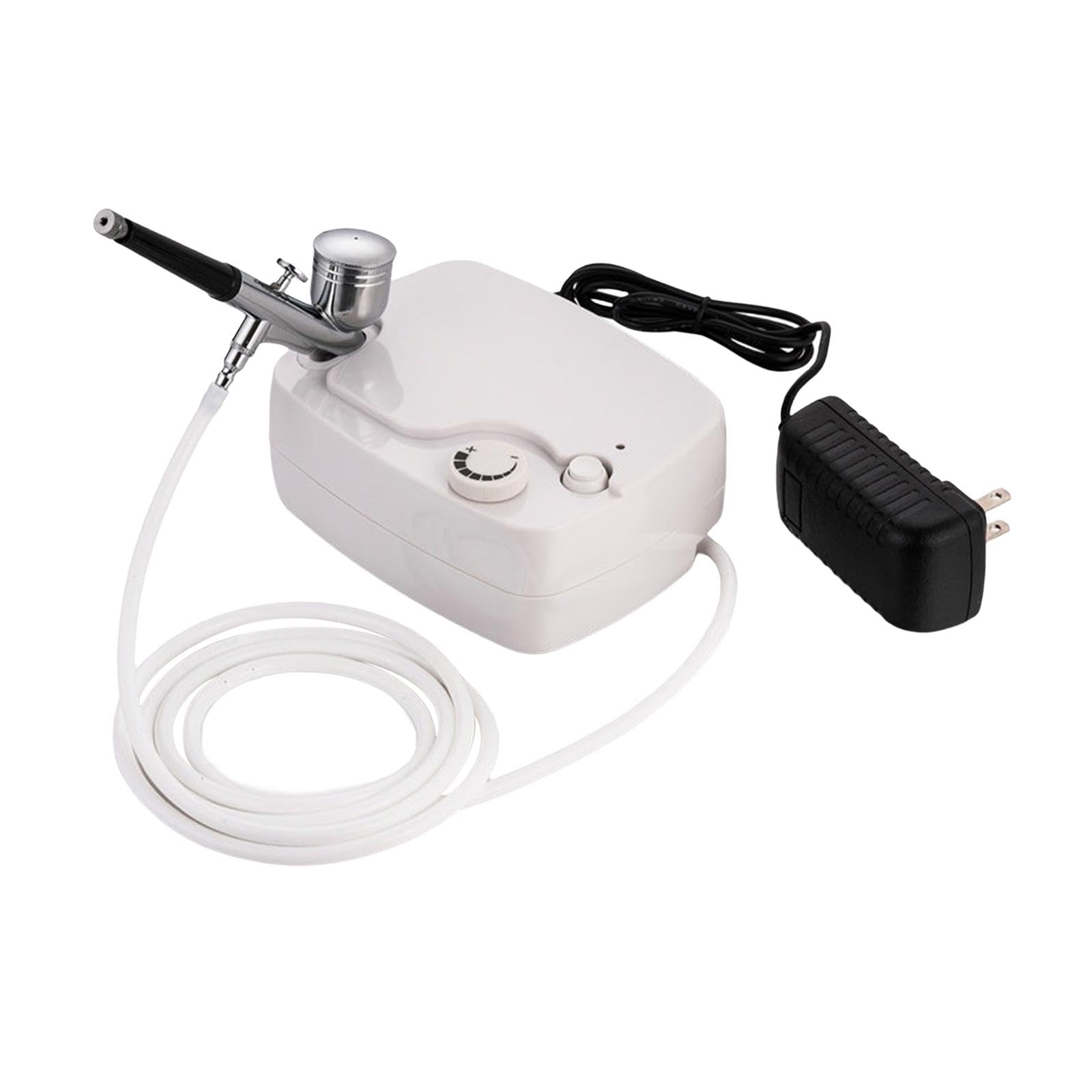 Aérographe Portatif Compresseur Kit Aérographe Ensemble Mini Aérographe Fonction Polyvalente Matériau Métal Facile à Nettoyer Utilisatio, Blanc