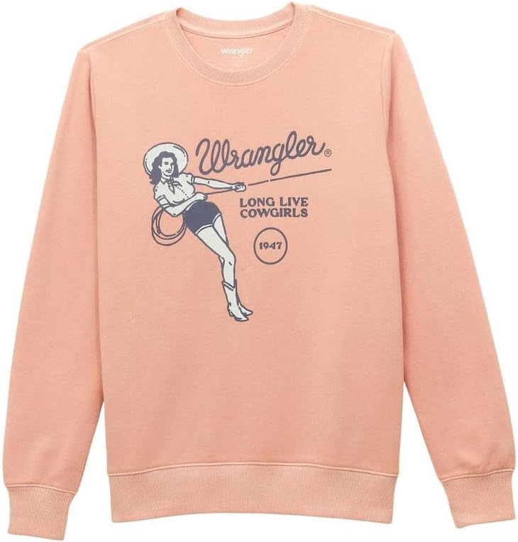 Sudadera Wrangler Retro Cowgirl rosa m mujer