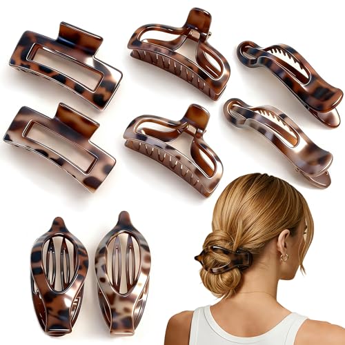 Set de 8 pinzas para cabello tortuga, variedad de tamaños miniatura 1