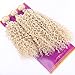 Blonde Synthetic Bundles Kinky Curly Hair Weave Extensions 613 Color 16 18 20 Inches Mixed Length 3 Bundles Heat Resistant Fiber