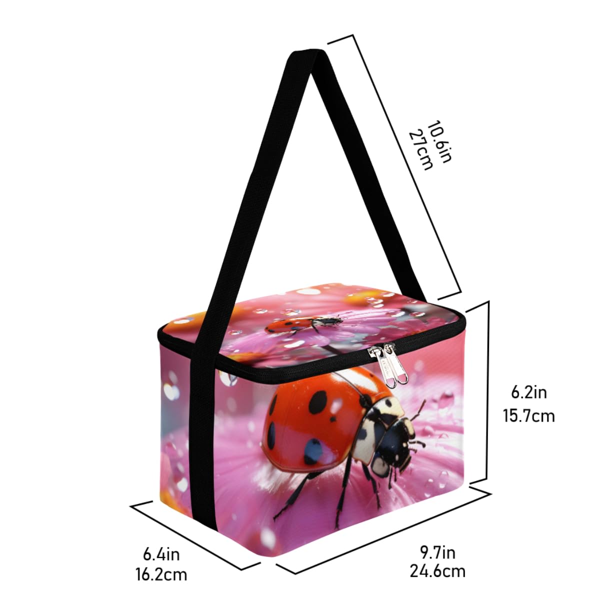 GzLeyigou Lunch Bags for Women Men 9 Cans,Animal Hot & Cold Food Delivery Bag Insulated Grocery Bag Insulated Lunch Box Flower Cooler Bag for Office Work Picnic Beach