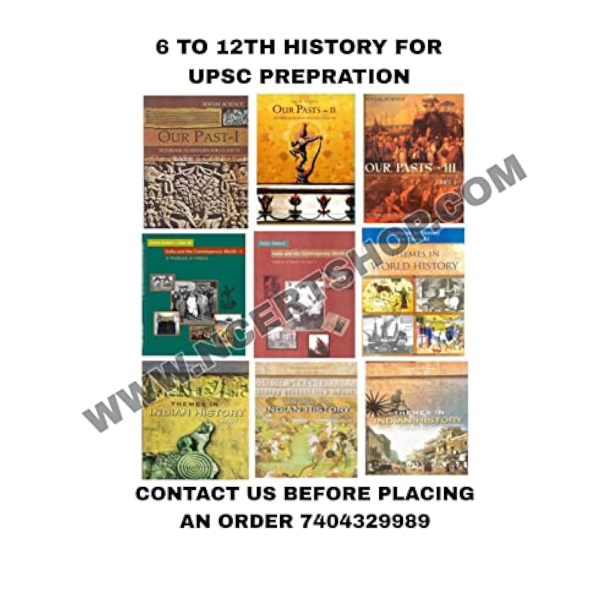 NCERT History Combo Set 6th to 12th, 9 Booklets