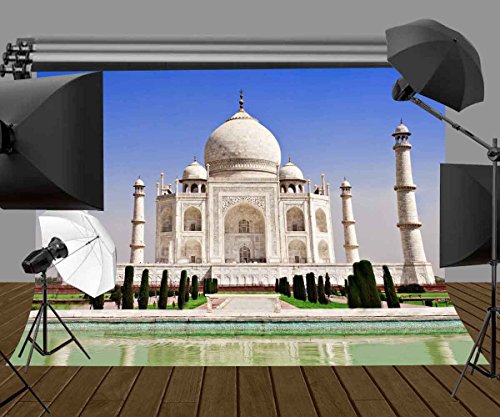 Fondo fotográfico 7x5 ft Taj Mahal de vinilo blanco miniatura 6
