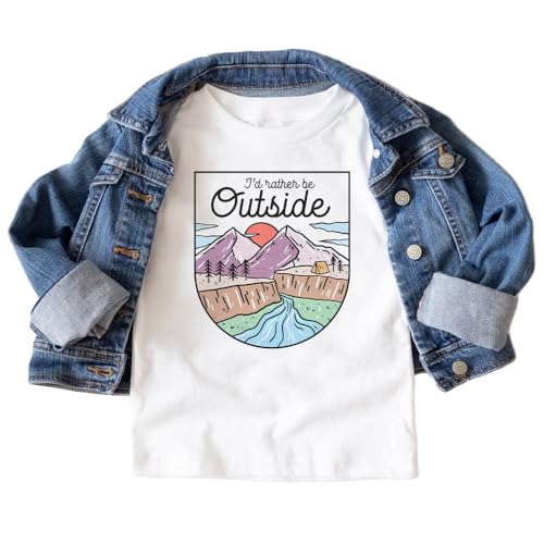 I'd Rather Be Outside Toddler Shirt - Summer Nature Lover Adventure Gift - Cute Boys & Girls Natural Toddler Youth Graphic Tee2