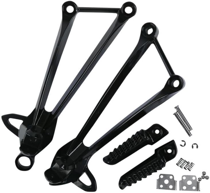 XMT-MOTO Rear Footrests Foot Pegs Fit for KAWASAKI ZX6R 2009-2023 ZX636 2013-2023 ZX10R 2008-2010 BLACK