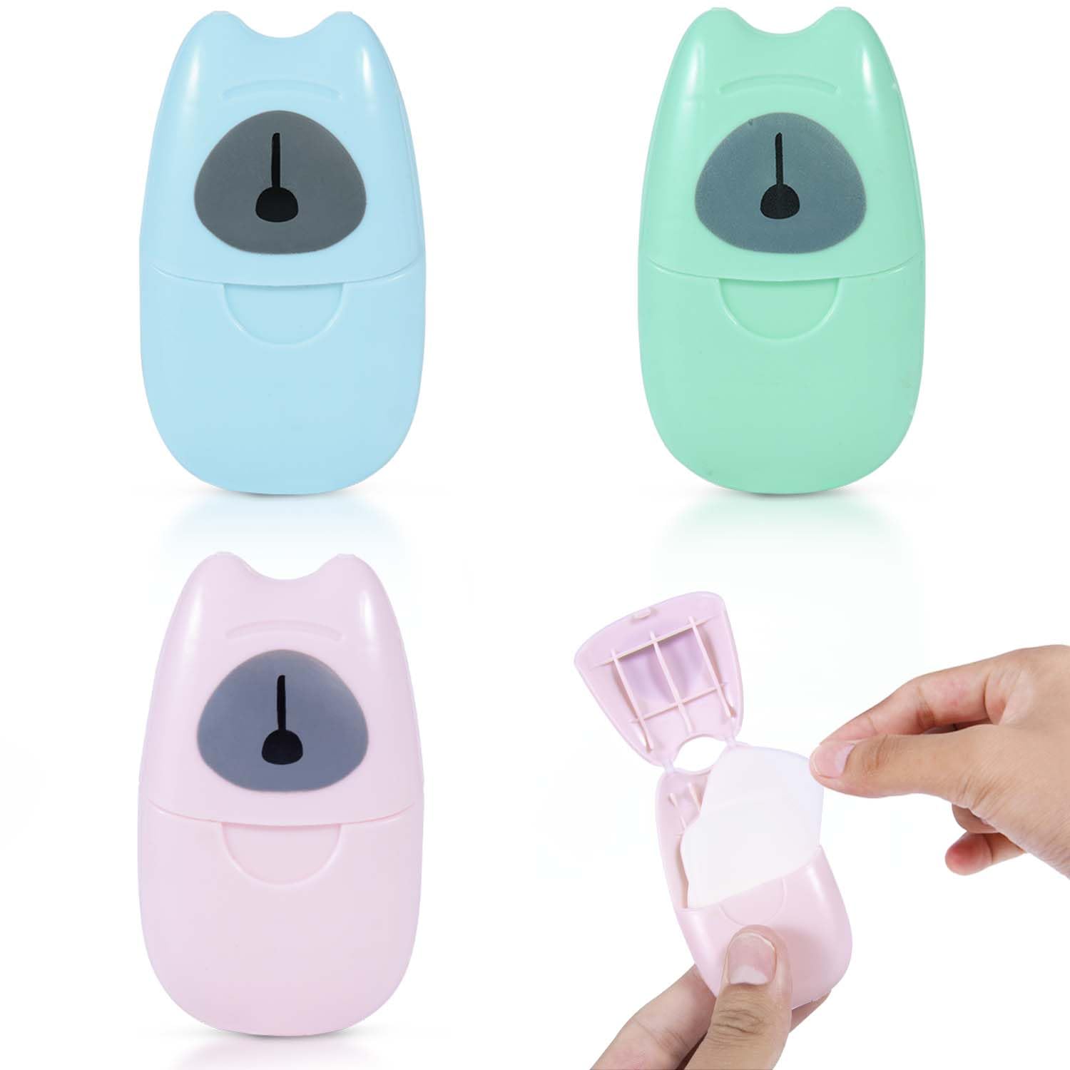 3 Boxs (150 Sheets) Mini Portable Travel Soap Paper Sheets Disposable Hand Washing Bath Scented Paper Soap for Outdoor, Camping Hiking (Colorful)