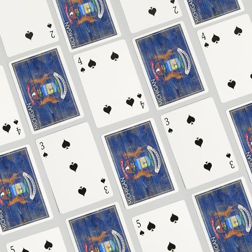 Baraja de Poker 52 cartas Rustic Michigan State Flag miniatura 4