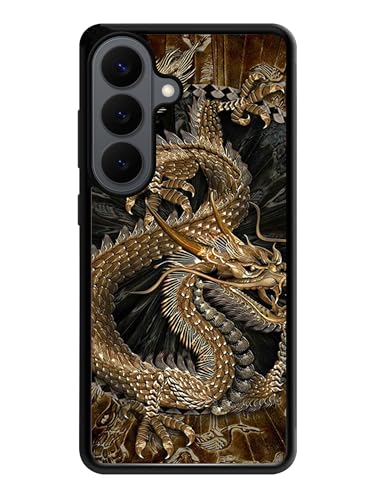 Coque Samsung S26 idée cadeau originale motif dragon chinois doré et antichoc