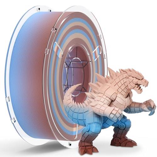 Image of RAMBERY Matte Rainbow 3D Printing Filament Fast Color Change, Multi-Color PLA Filament for Most FDM 3D Printer, 1.75mm 1kg(2.2lbs), Matte Rainbow Blue-Brown