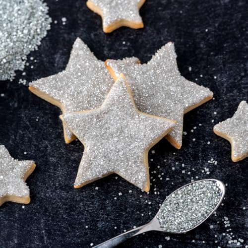 Image of Sweets Indeed Silver Decorating Sugar - Metallic Silver Sanding Sugar Crystals for Baking & Decorating Cupcakes, Cookies, Cakes & Desserts - Wedding, Holiday & Party Topping - 5.11 ounces