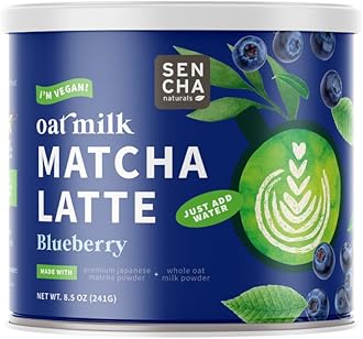 Sencha Naturals Oat Milk Matcha Latte Mix, Blueberry, 8.5 oz | Vegan, Dairy Free, Gluten Free Instant Latte Powder for Smoothies & Lattes | Premium Japanese Matcha Green Tea