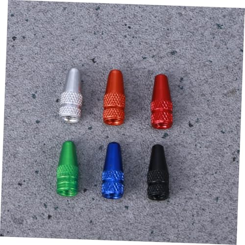 6 Pcs Tapas de Válvula Aluminio Rojo para Bicicleta miniatura 3