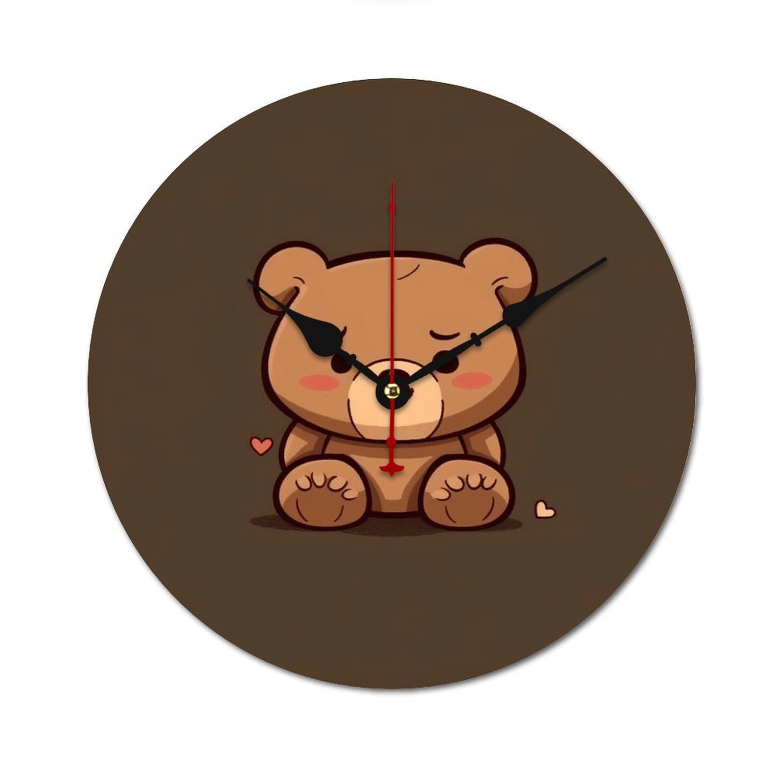 Horloge murale enfant ours mignon décoration en bois pour une ambiance douce