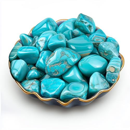 Image of Turquoise Healing Crystal Stone Set - 24 Pieces, 0.6 inch Natural & Polished Stones for Healing, Meditation, Reiki, Chakra, Crafting & Decoration