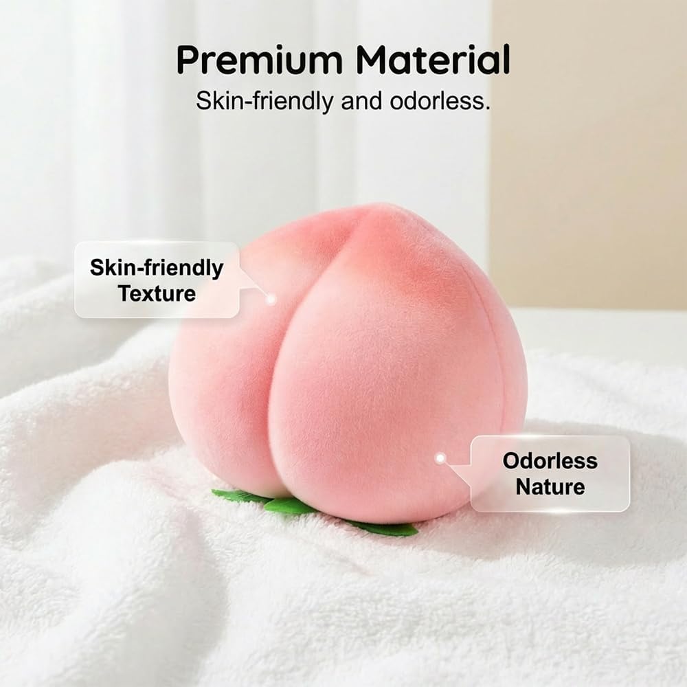 Peach Squishies Slow Rising Stress Reliever, Realistic Peach Shaped Squeezable Fruit Ball, Big Soft Peach for Desk Decor & Fidget, Flexible Sensory Tool for Adults (Yellow)