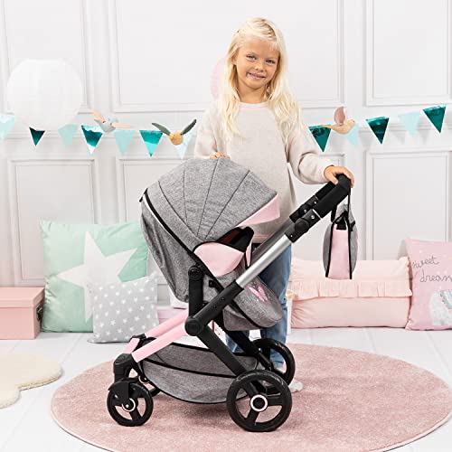 Bayer 17033AA Design Dolls: Pram Xeo: Butterfly Grey & Pink thumb #5