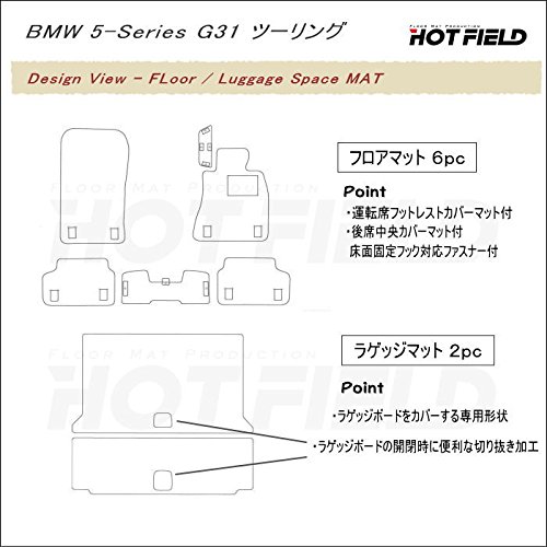 BMW BMW 5シリーズ G31 ツーリング フロアマット+トランクマット 右ハンドル H29.02～ 5シリーズ G31 ツーリング トランクマット ラゲッジマット