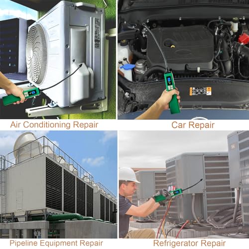 Professional HVAC Refrigerant Leak Detector with Heated Diode Sensor, Gas Leak Detector for R410A/R134A/R1234YF, CFCs/HCFCs | Handheld AC Diagnostic Tool with Digital Display & Audible Alarm