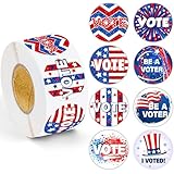 Lesnala 1000Pcs Voting Stickers Sparkling Self Adhesive Label Your Support Matters Patriotic Tags for Election Campaigns Supplies Game Party Decoration 8 Styles 1.5 Inches White Red and Blue