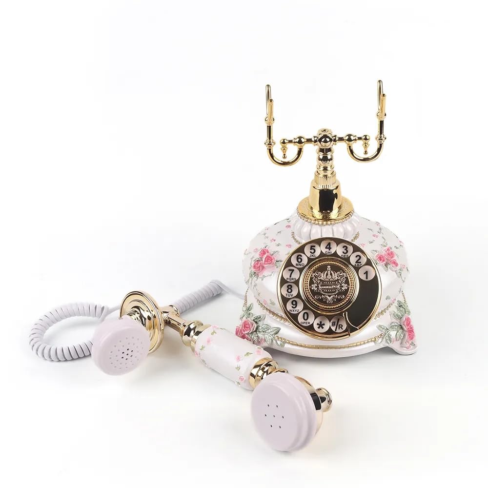 Księga gości audio telefon z darmowym znakiem ślubnym LED, klasyczny ślub retro rzemiosło ślub księga gości audio (biały)