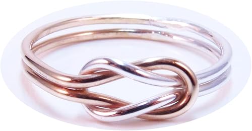 Double Love Knot Ring Sterling Silver Rose Gold