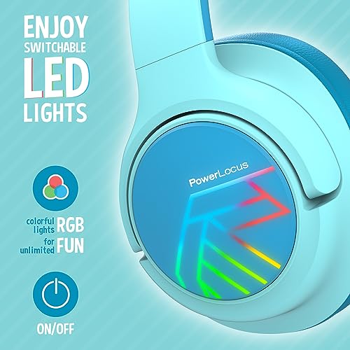 Image of PowerLocus Kids Headphones Wireless, 74 /85 /94dB Volume Limit, 45H Playtime