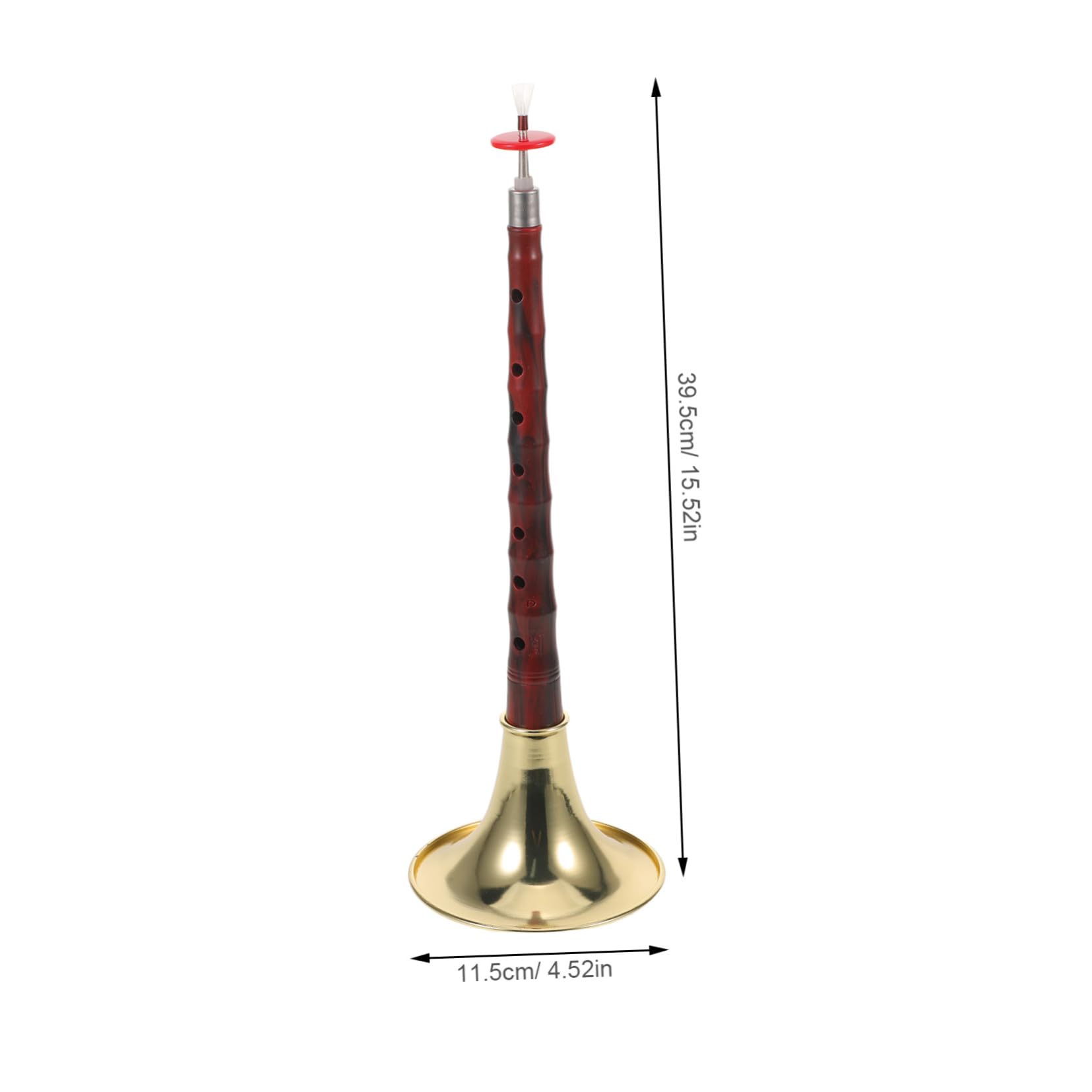 BESPORTBLE Traditionelles Chinesisches Volksmusikinstrument Suona in D-dur für Anfänger mit Abs Kunstharz Goldfarbenem Design Widerstandsfähig gegen Klima und Verschleiß für Volksfeste