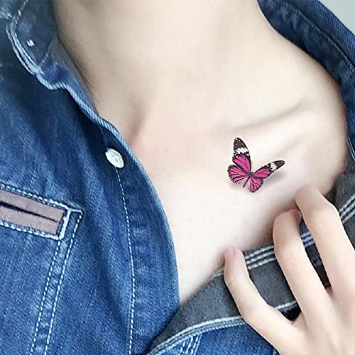40 Sheets Flowers Temporary Tattoos Small Stickers 3D Rose Peony Lavender Leaf Butterfly Flower Collection Waterproof Fake Tattoos For Women Girl, Watercolor Floral Body Art Tattoo Stickers #TOP2