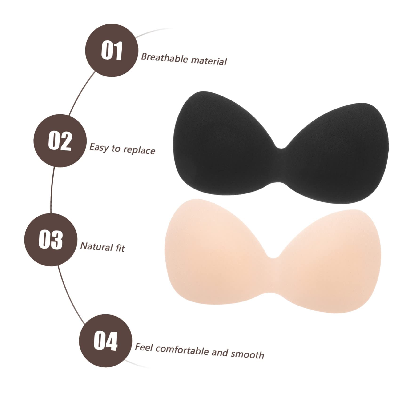 SOIMISS 20piezas Almohadillas De Sujetador Extraíbles Inserciones Pads para Sujetadores Deportivos Compatibles Ropa De Yoga y Trajes De Baño Color Piel