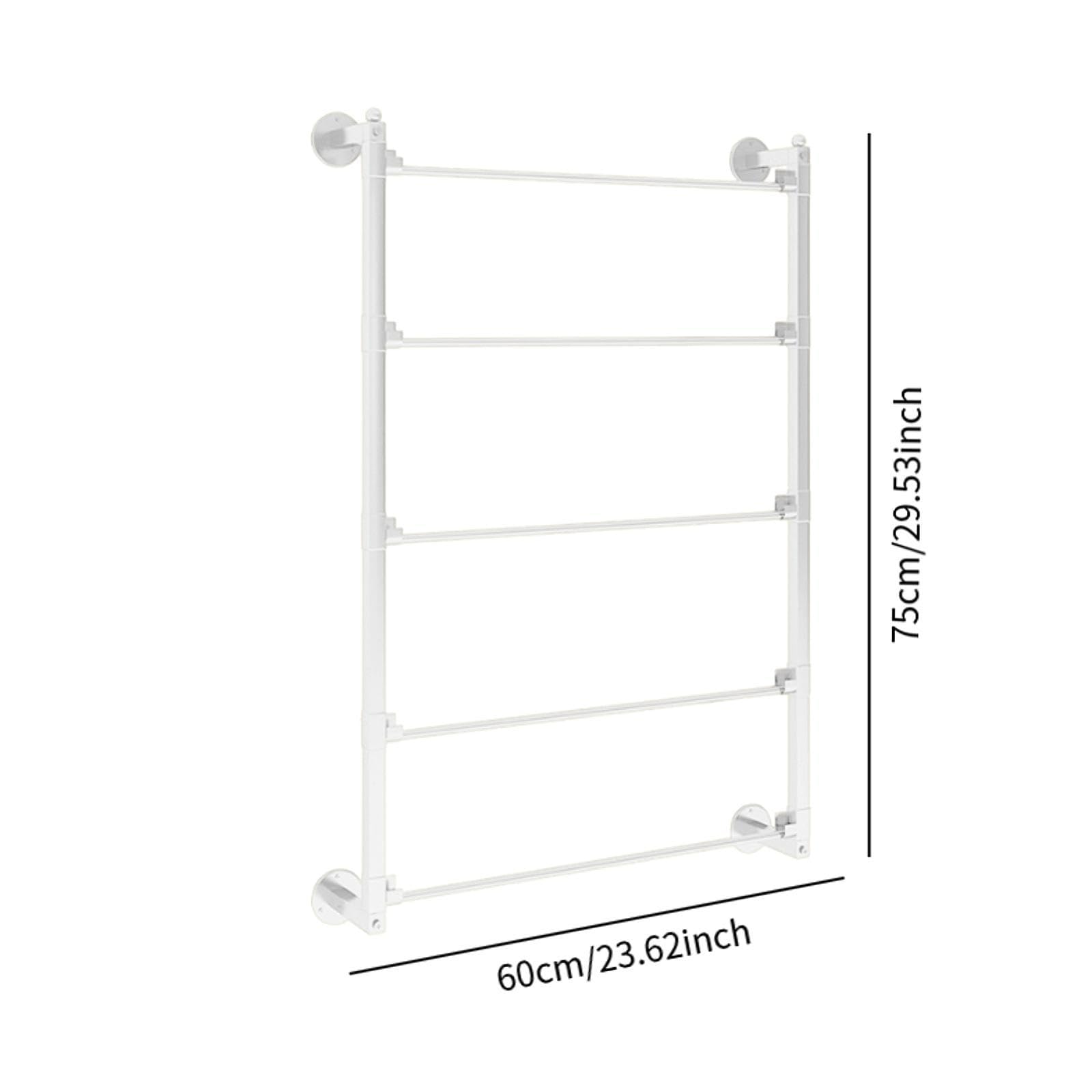 Kleiderständer, Gürtel/Hosenhalter, Wandregal, Metallstange, 5 Ebenen, Krawattenhalter, Schalhalter für Bastelzimmer, Weiß